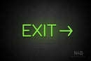 "EXIT" (right arrow, Cooper font) - LED neon sign