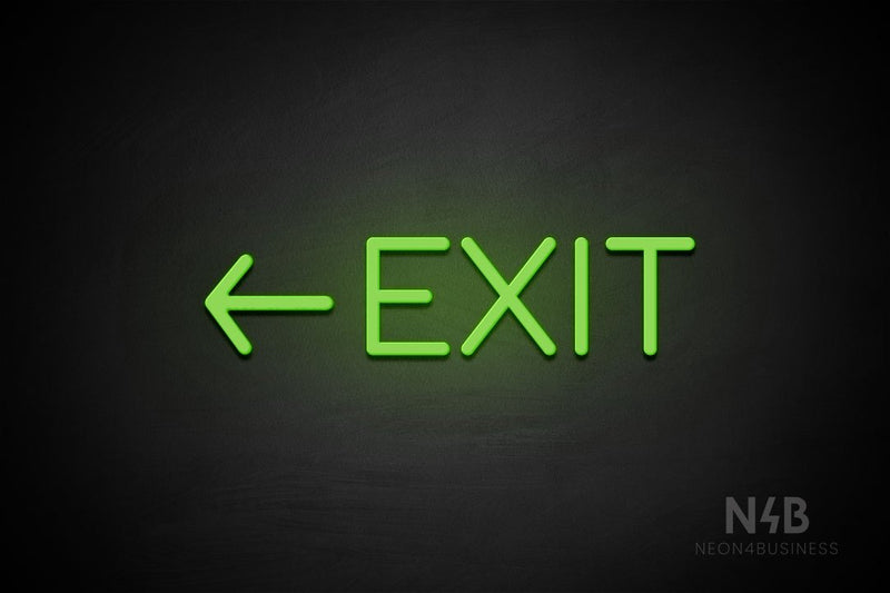 "EXIT" (left arrow, Cooper font) - LED neon sign