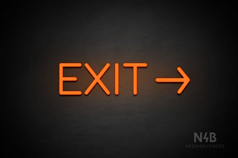 "EXIT" (right arrow, Cooper font) - LED neon sign