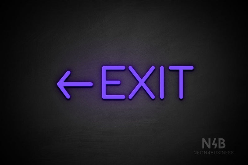 "EXIT" (left arrow, Cooper font) - LED neon sign