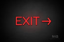 "EXIT" (right arrow, Cooper font) - LED neon sign