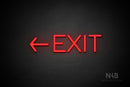 "EXIT" (left arrow, Cooper font) - LED neon sign