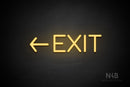 "EXIT" (left arrow, Cooper font) - LED neon sign