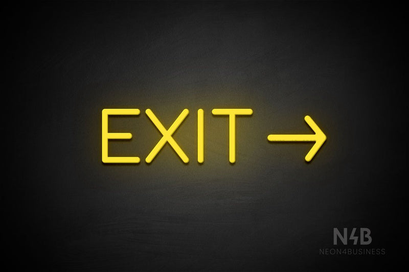 "EXIT" (right arrow, Cooper font) - LED neon sign