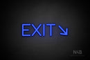 "EXIT" (right down arrow, Cooper font) - LED neon sign