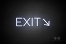 "EXIT" (right down arrow, Cooper font) - LED neon sign