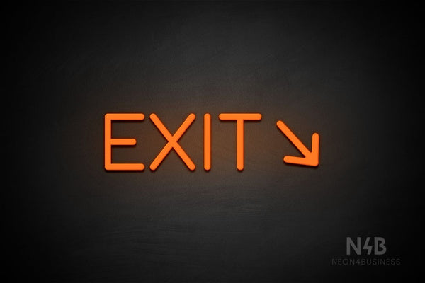 "EXIT" (right down arrow, Cooper font) - LED neon sign