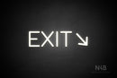 "EXIT" (right down arrow, Cooper font) - LED neon sign