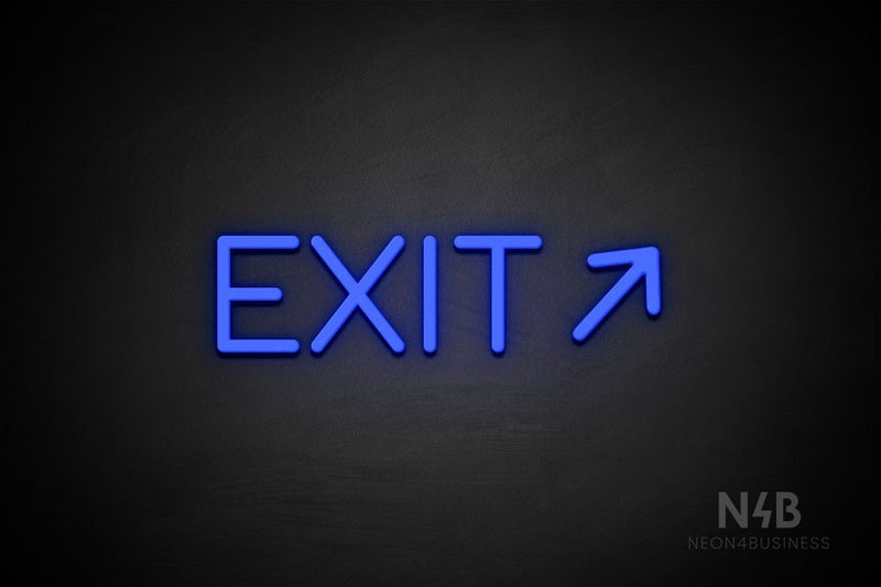 "EXIT" (right up arrow, Cooper font) - LED neon sign