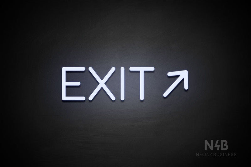 "EXIT" (right up arrow, Cooper font) - LED neon sign