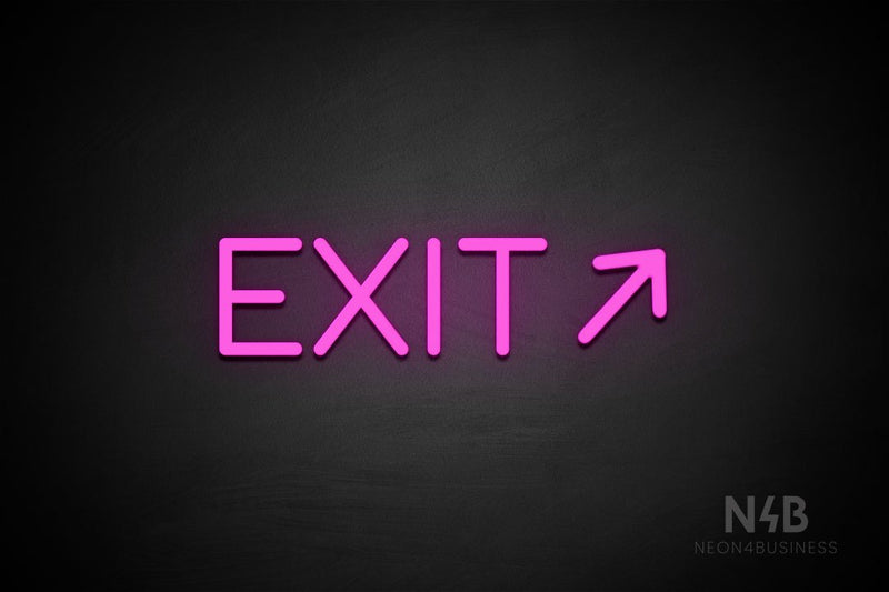 "EXIT" (right up arrow, Cooper font) - LED neon sign