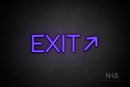 "EXIT" (right up arrow, Cooper font) - LED neon sign