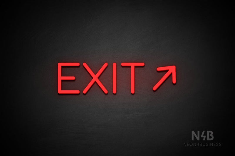 "EXIT" (right up arrow, Cooper font) - LED neon sign