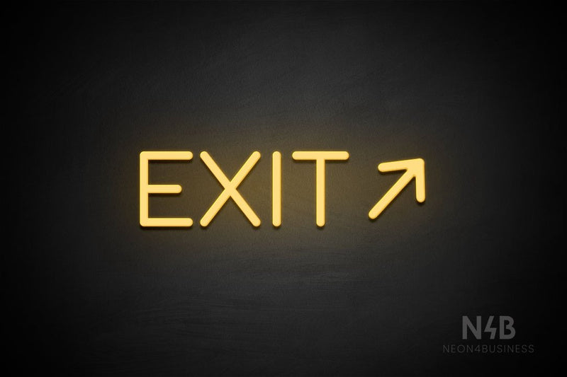 "EXIT" (right up arrow, Cooper font) - LED neon sign