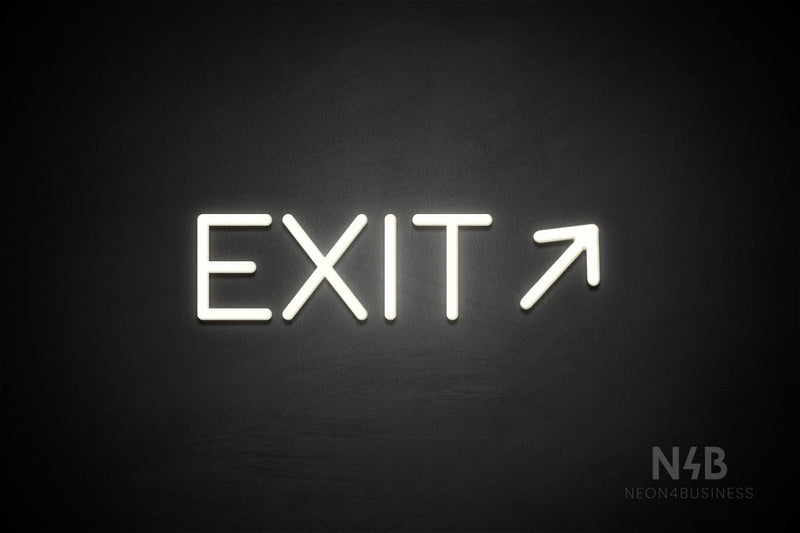 "EXIT" (right up arrow, Cooper font) - LED neon sign