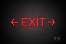 "EXIT" (two sided arrow, Cooper font) - LED neon sign