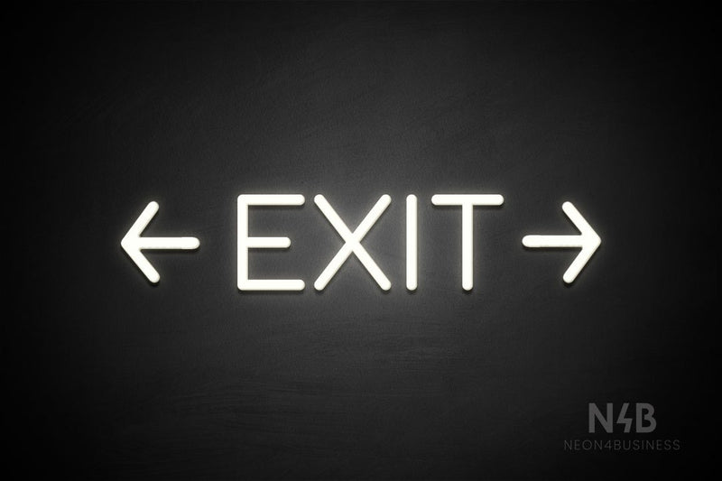"EXIT" (two sided arrow, Cooper font) - LED neon sign