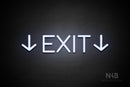 "EXIT" (two sided down arrow, Cooper font) - LED neon sign