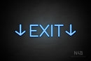 "EXIT" (two sided down arrow, Cooper font) - LED neon sign