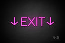 "EXIT" (two sided down arrow, Cooper font) - LED neon sign