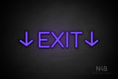 "EXIT" (two sided down arrow, Cooper font) - LED neon sign