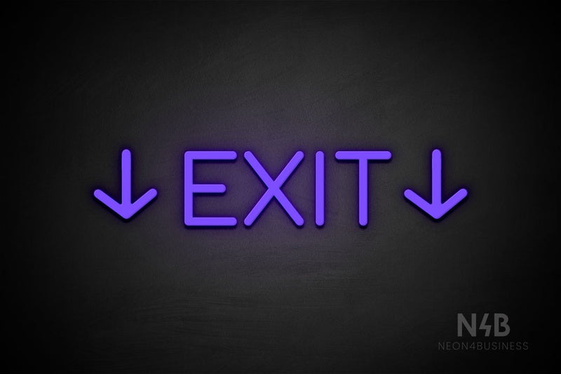 "EXIT" (two sided down arrow, Cooper font) - LED neon sign