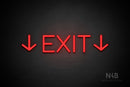 "EXIT" (two sided down arrow, Cooper font) - LED neon sign