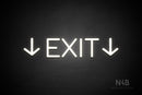 "EXIT" (two sided down arrow, Cooper font) - LED neon sign