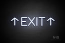 "EXIT" (two sided up arrow, Cooper font) - LED neon sign