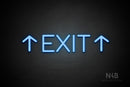"EXIT" (two sided up arrow, Cooper font) - LED neon sign