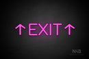 "EXIT" (two sided up arrow, Cooper font) - LED neon sign