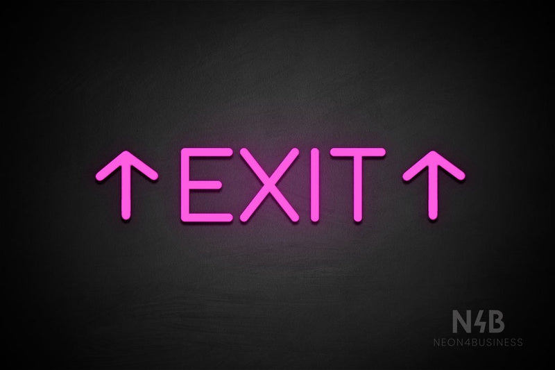 "EXIT" (two sided up arrow, Cooper font) - LED neon sign