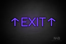 "EXIT" (two sided up arrow, Cooper font) - LED neon sign