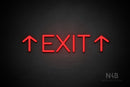 "EXIT" (two sided up arrow, Cooper font) - LED neon sign