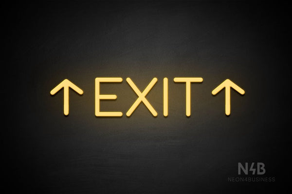 "EXIT" (two sided up arrow, Cooper font) - LED neon sign