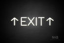 "EXIT" (two sided up arrow, Cooper font) - LED neon sign