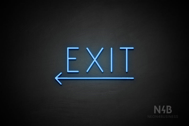 "EXIT" (left arrow, Genius font) - LED neon sign