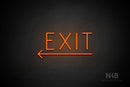 "EXIT" (left arrow, Genius font) - LED neon sign