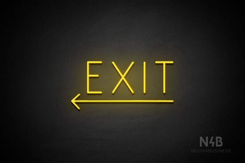 "EXIT" (left arrow, Genius font) - LED neon sign