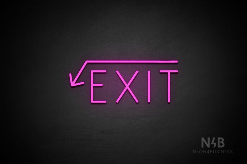 "EXIT" (left down arrow, Genius font) - LED neon sign
