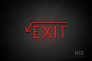 "EXIT" (left down arrow, Genius font) - LED neon sign