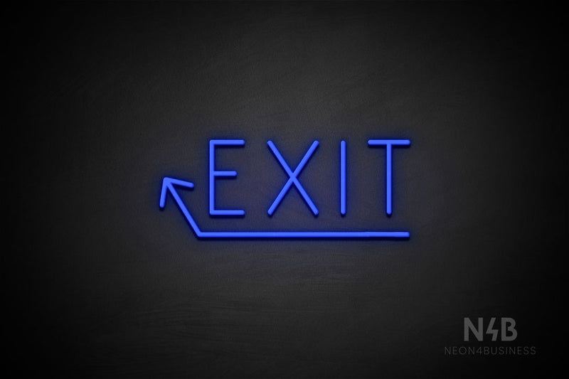 "EXIT" (left up arrow, Genius font) - LED neon sign