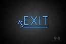 "EXIT" (left up arrow, Genius font) - LED neon sign