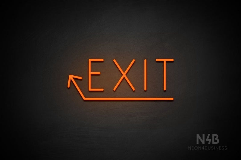 "EXIT" (left up arrow, Genius font) - LED neon sign