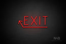 "EXIT" (left up arrow, Genius font) - LED neon sign