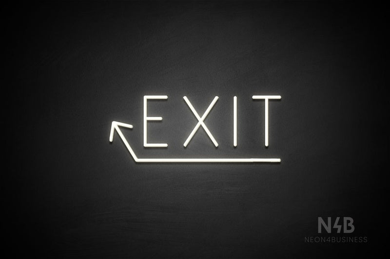 "EXIT" (left up arrow, Genius font) - LED neon sign