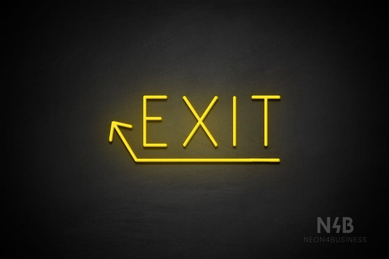 "EXIT" (left up arrow, Genius font) - LED neon sign