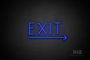 "EXIT" (right arrow, Genius font) - LED neon sign