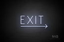 "EXIT" (right arrow, Genius font) - LED neon sign