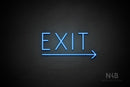 "EXIT" (right arrow, Genius font) - LED neon sign